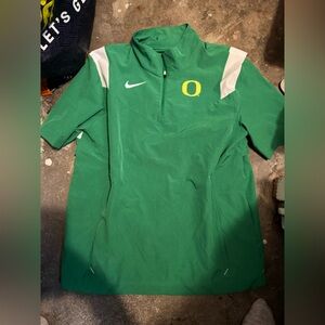 Nike Green and White Pullover with 'O' Logo